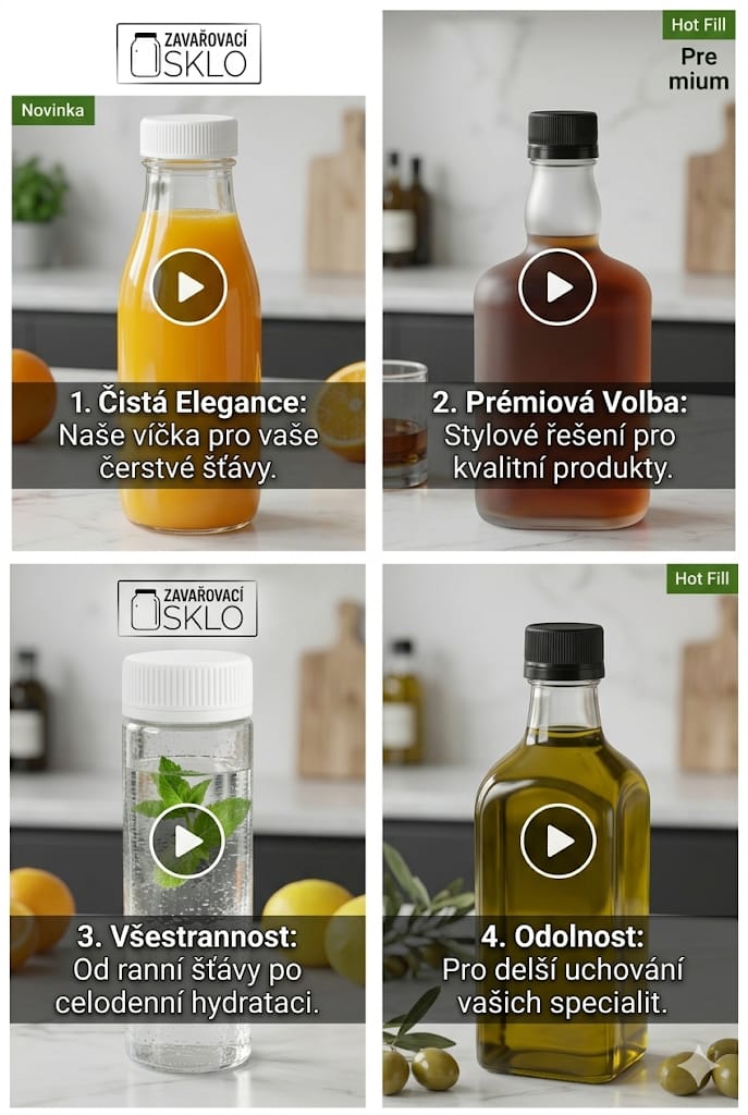 víčko plastové na lahev pro hot fill metodu